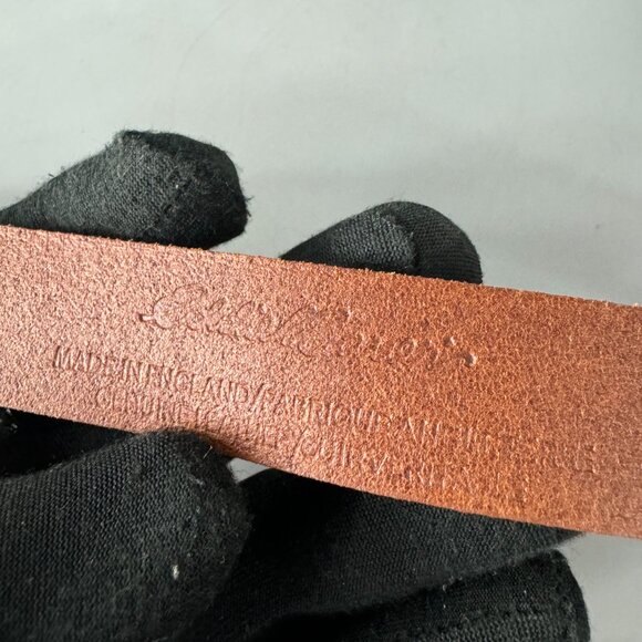 Eddie Bauer Cognac Tan Leather Brass Buckle Women's Belt, Size L - Picture 10 of 12